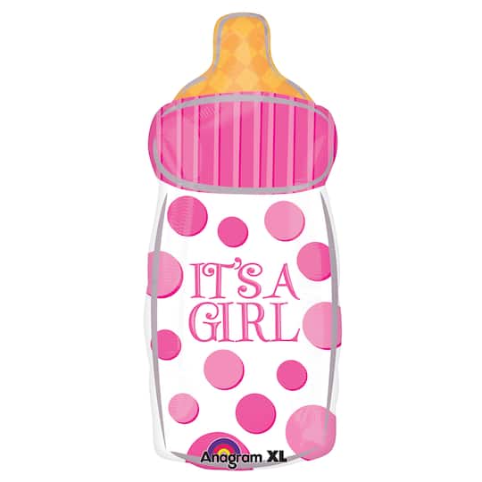 23&#x22; Girl Baby Bottle Mylar Balloon